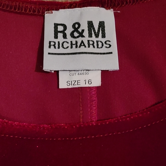 Vintage R&M Richards Red Formal Cocktail Party Holiday Xmas 2 Piece Jacket Dress - Picture 15 of 15